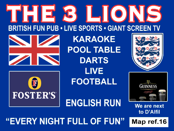 the 3 lions bar, calas de mallorca, majorca