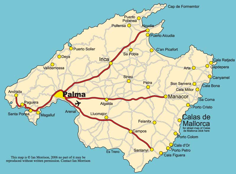majorca (Mallorca) map