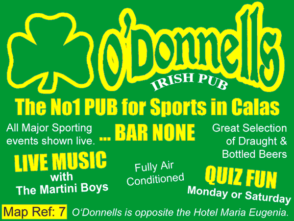 o'donnells irish bar, calas de mallorca, majorca